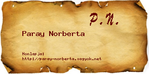Paray Norberta névjegykártya